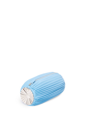 LOEWE Bracelet pouch in pleated nappa with solar metal panel Soft Blue plp_rd