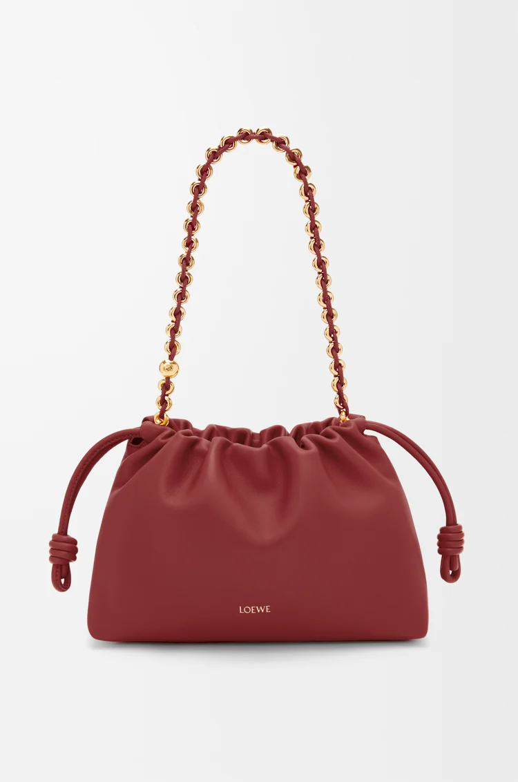 LOEWE Bolso Flamenco purse mediano en piel napa de cordero Rojo Tostado