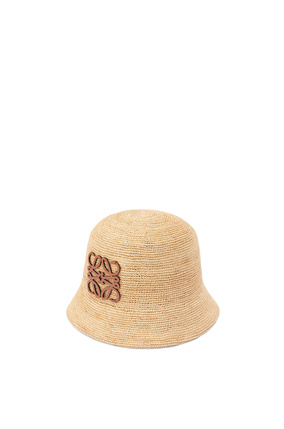 LOEWE Bucket hat in raffia and calfskin Natural plp_rd