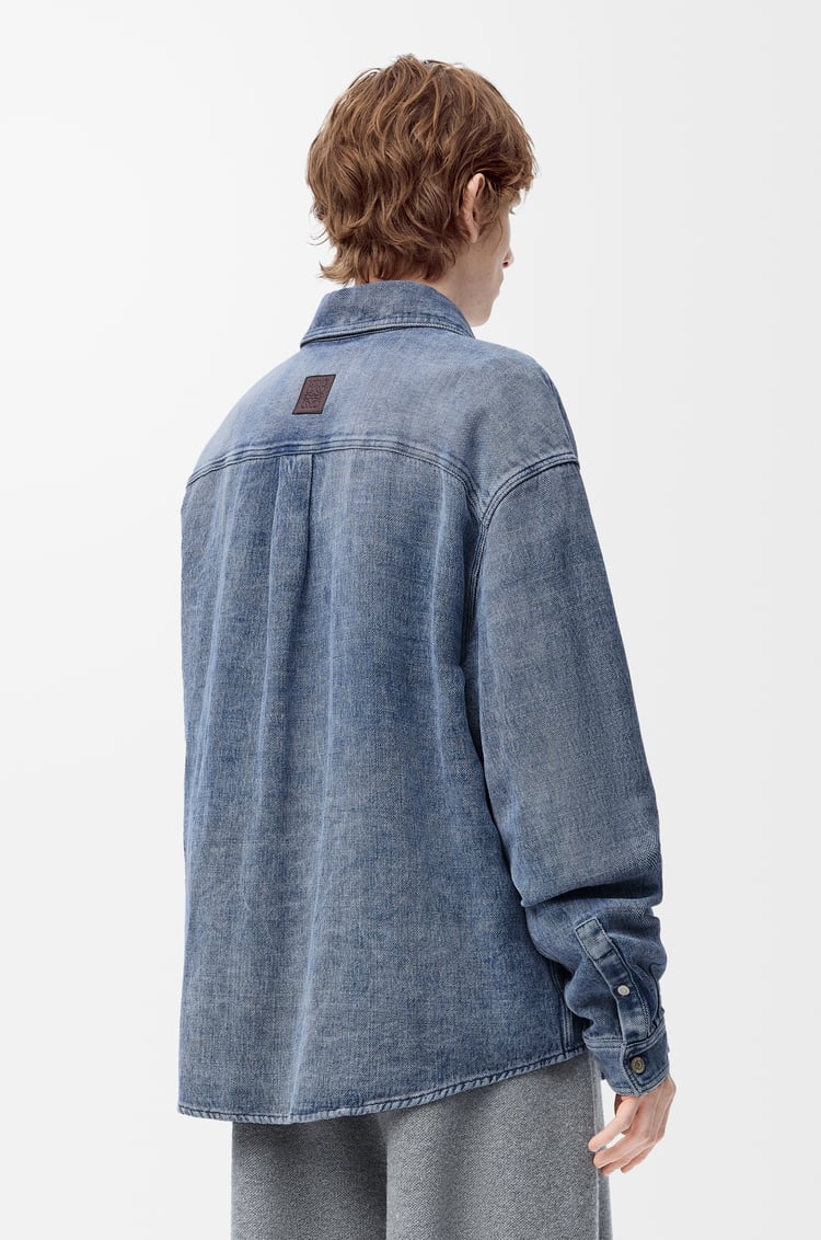LOEWE シャツ（コットン&リネン） グレーブルー