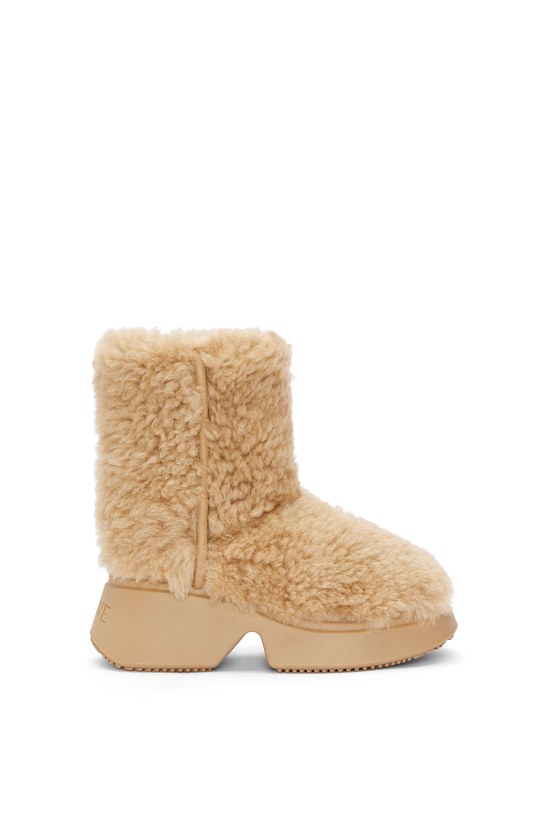 Wedge boot in shearling Warm Desert LOEWE