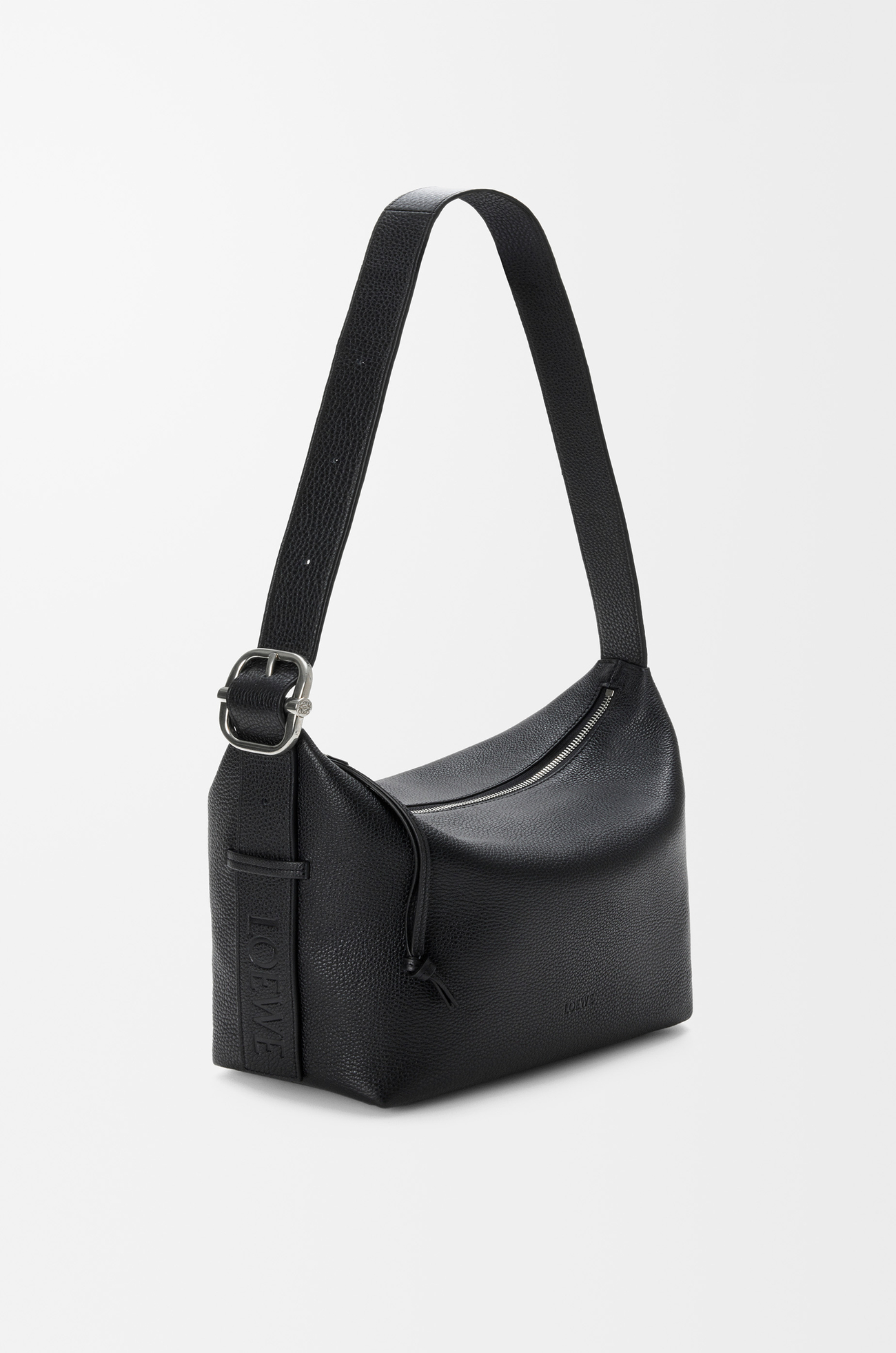 LOEWE Loop hobo in supple grained calfskin Black