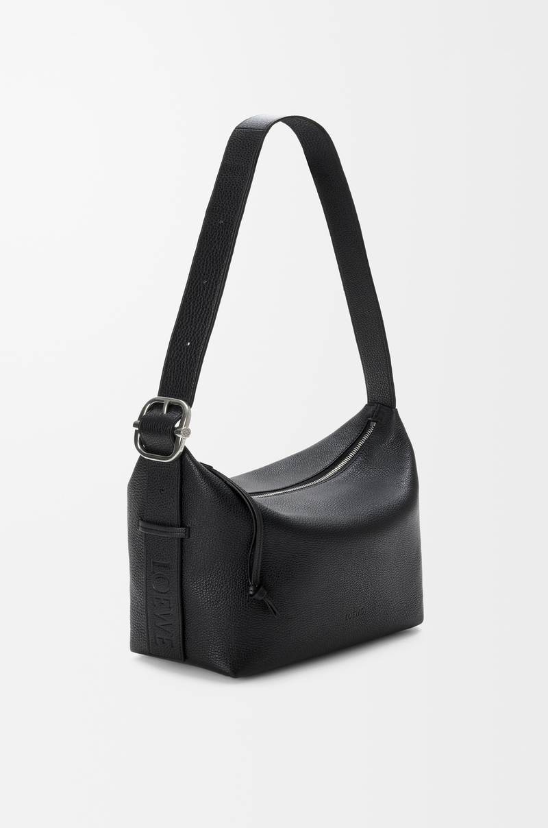 LOEWE Borsa hobo Loop in morbida pelle di vitello granata Nero