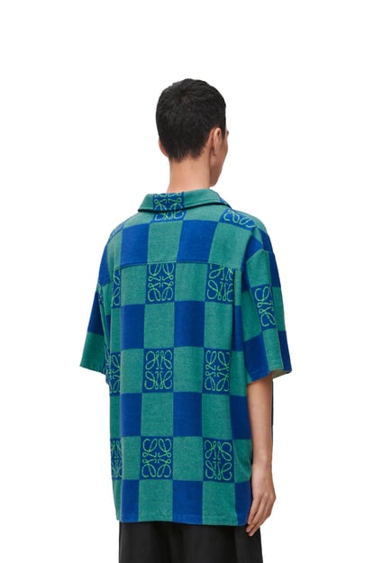 LOEWE Camisa de manga corta en jacquard de algodón Verde Ácido plp_rd