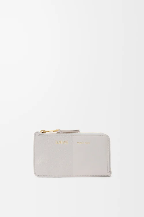 LOEWE Tarjetero-monedero en piel de ternera lisa y graneada Gris Claro