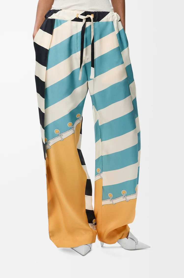 LOEWE 트라우저 - 실크 오렌지/멀티컬러