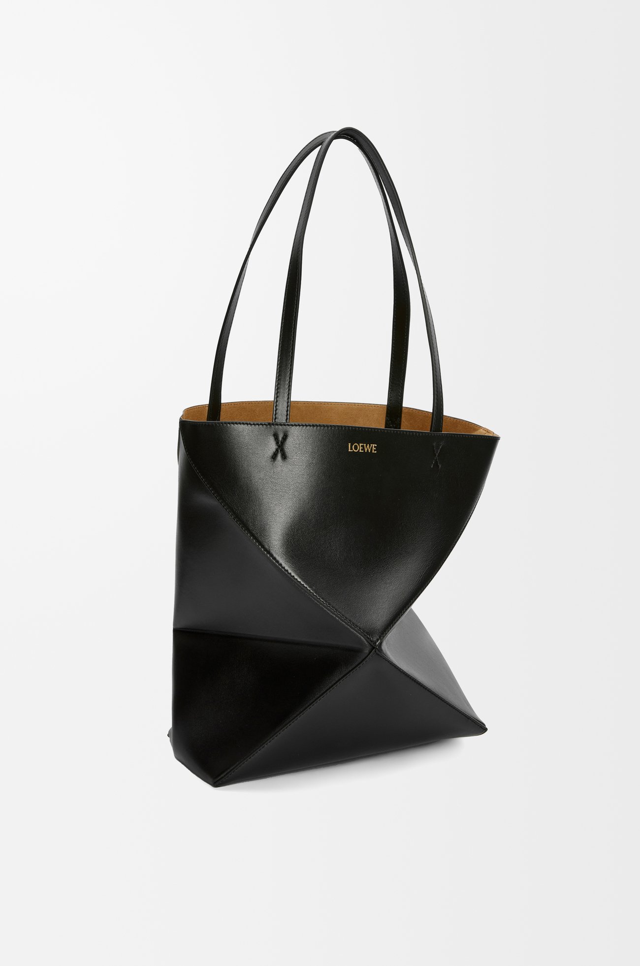 LOEWE Bolso Puzzle Fold tote mediano en piel de ternera Negro plp_rd