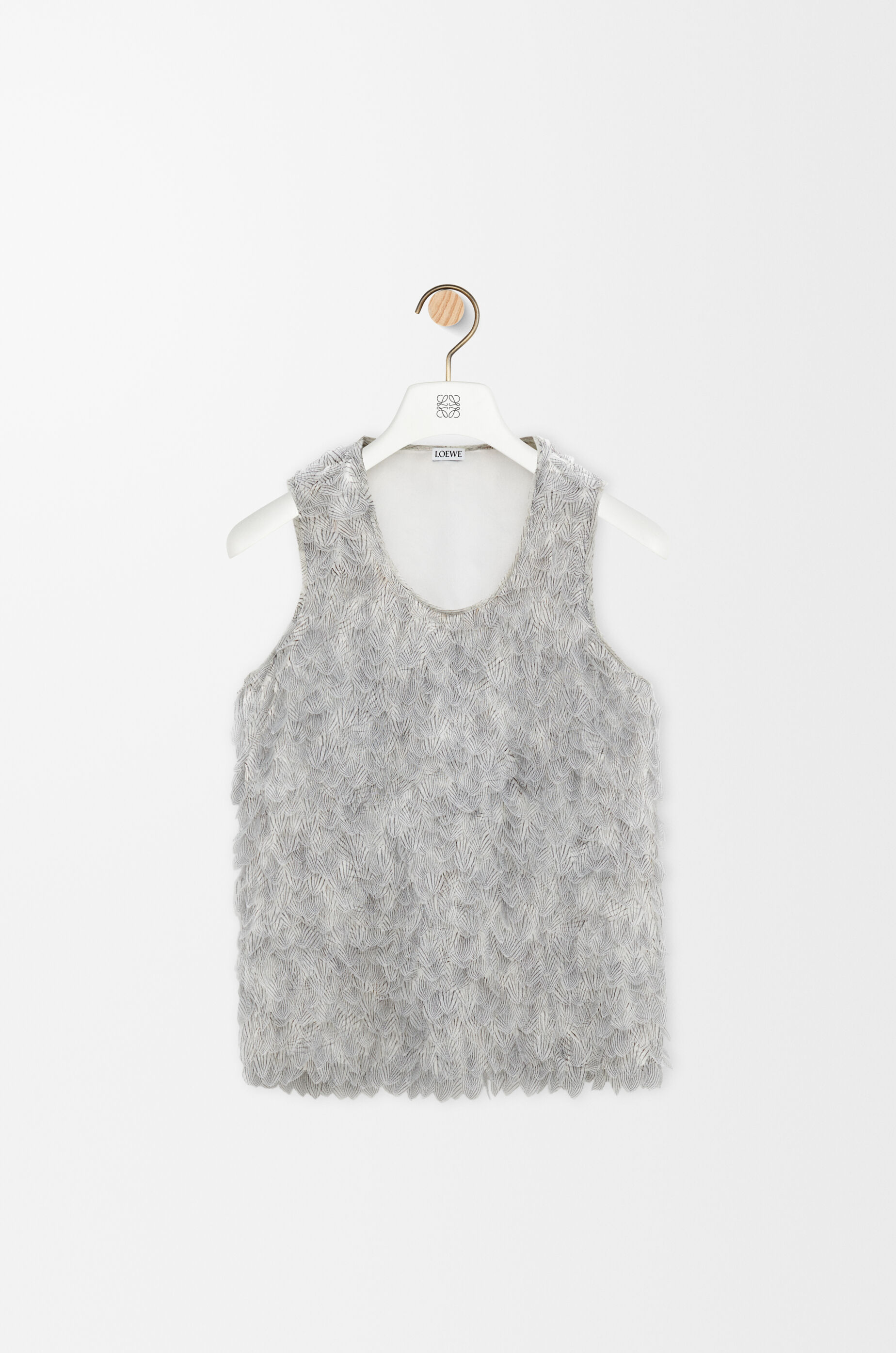 Embellished tank top in viscose Grey - LOEWE