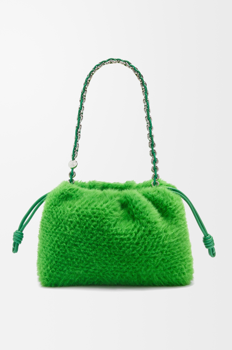 LOEWE Medium Flamenco purse in knit Tropical Green