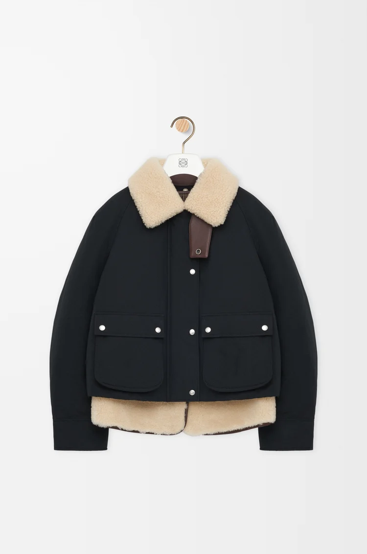 LOEWE パファー（シアリング&コットンブレンド） ブラック