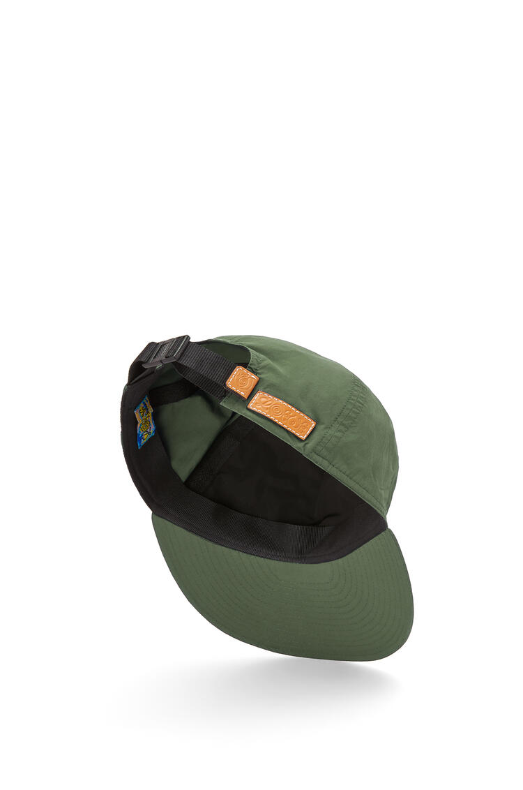LOEWE Long visor cap in recycled nylon Olive Green pdp_rd