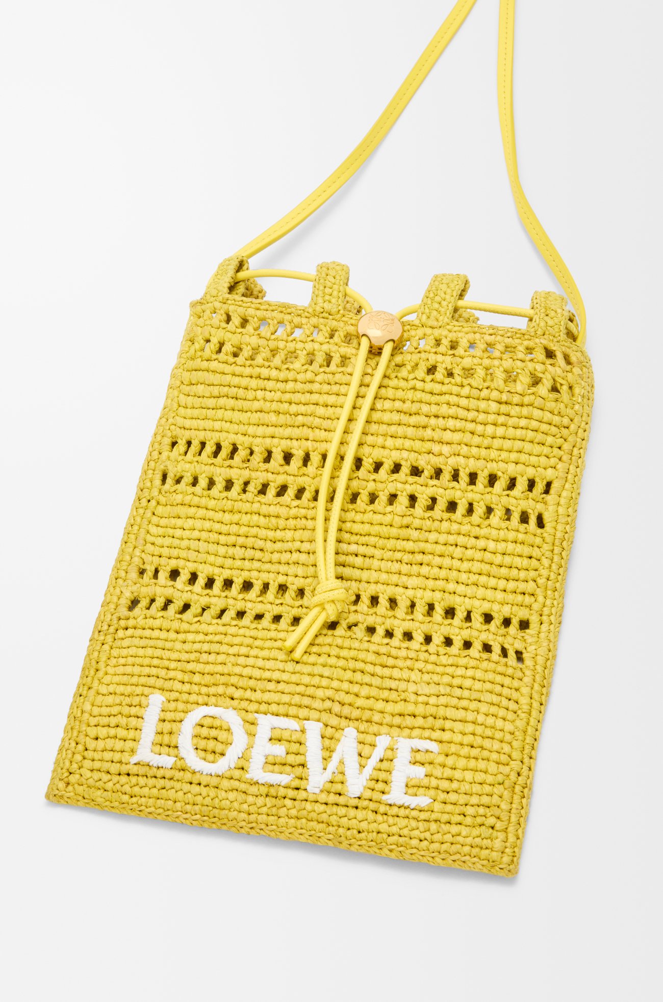 LOEWE Bolso pequeño con cordón en rafia  Amarillo