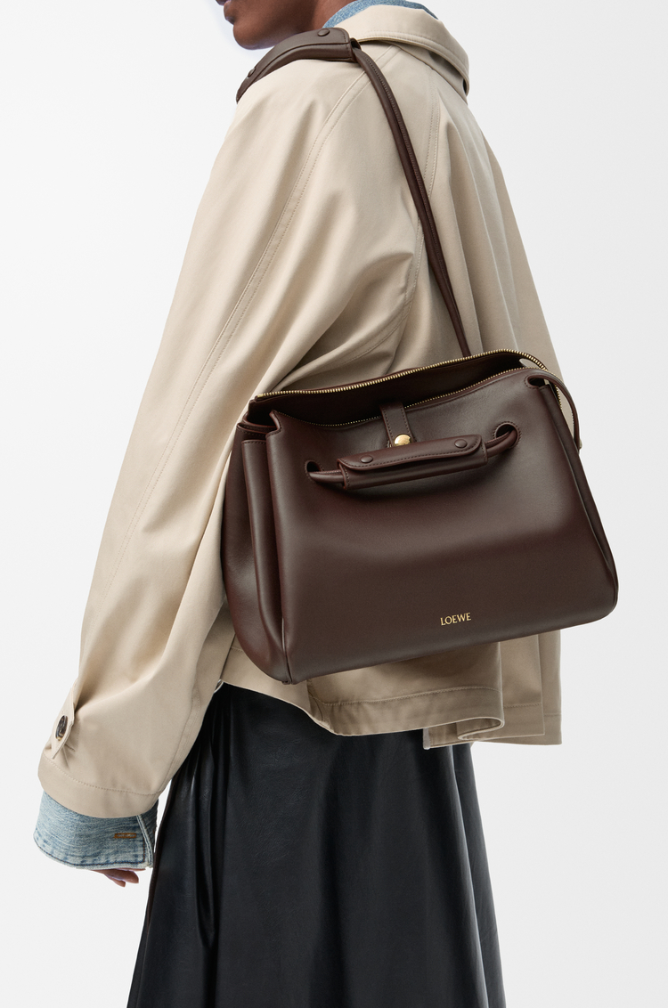 LOEWE Medium Madrid bag in supple calfskin Dark Chestnut