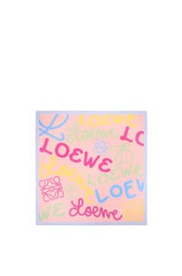 LOEWE LOEWE scarf in cotton and silk Pink/Multicolor