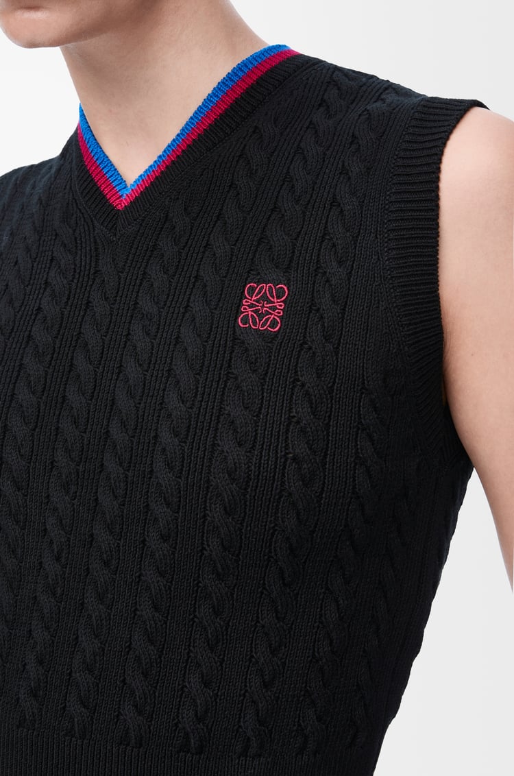 LOEWE Vest in cotton Black
