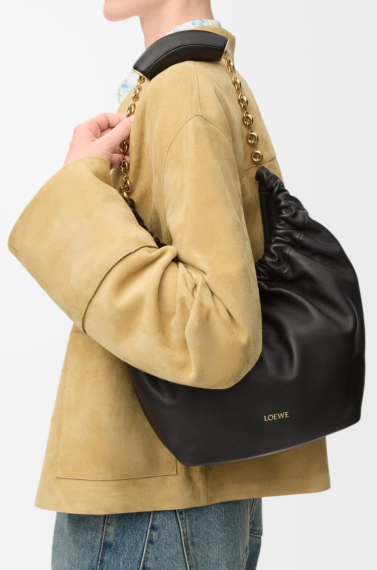 LOEWE Small Squeeze bag in mellow nappa lambskin Black