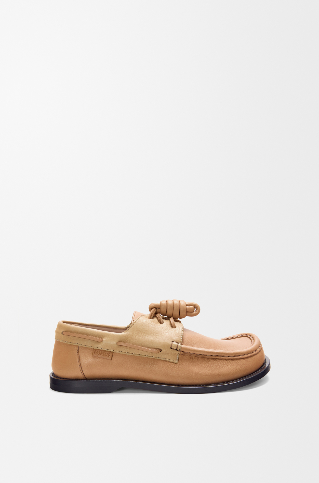 LOEWE Campo boat shoe in soft calfskin Cinnamon/Sand plp_rd