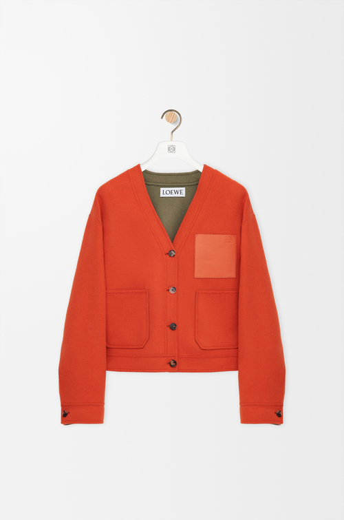 LOEWE Cárdigan en lana y cashmere Caqui/Naranja