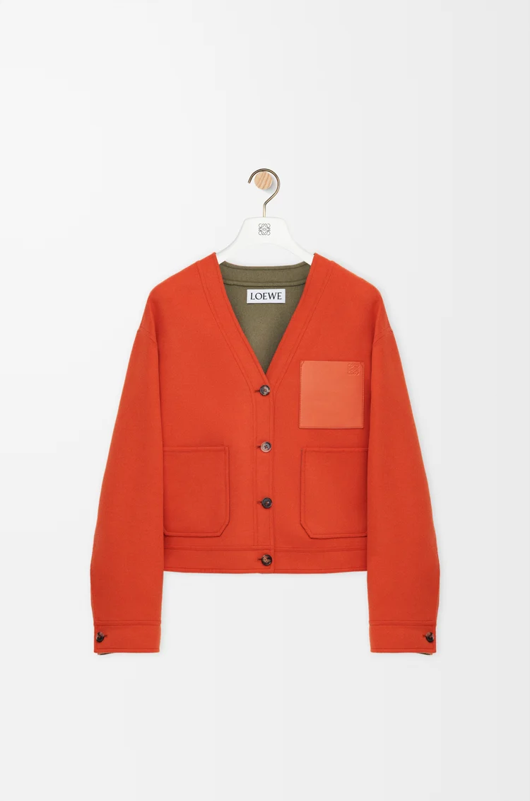 LOEWE Cárdigan en lana y cashmere Caqui/Naranja