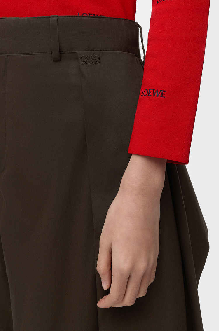 LOEWE Pantalón en algodón y seda Marrón