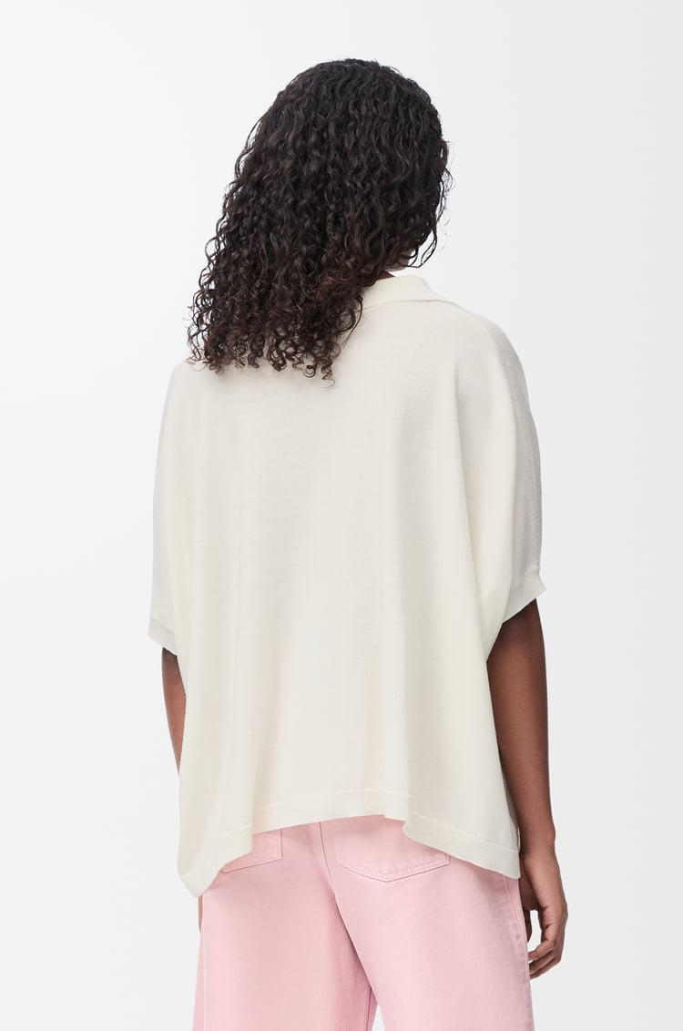 LOEWE Polo sweater in wool White/Burgundy