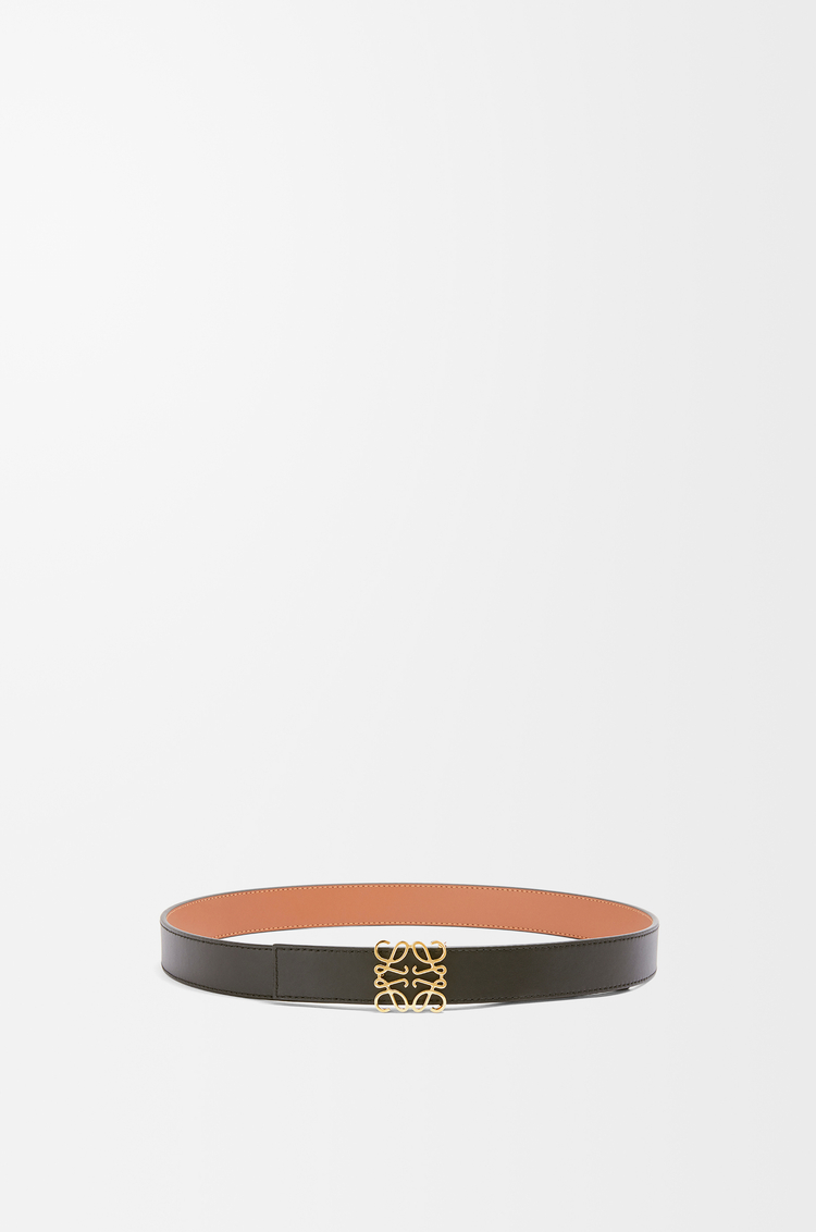 LOEWE リバーシブル アナグラム ベルト（スムースカーフ） タン/ブラック/ゴールド