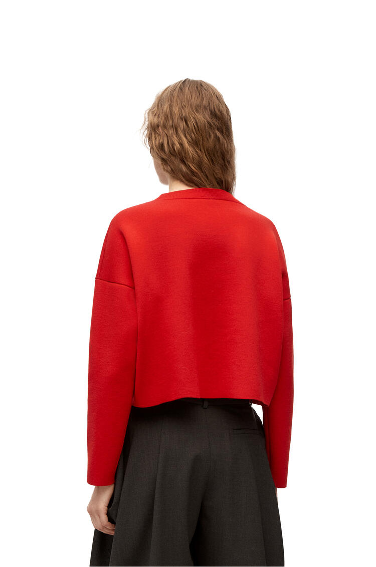 LOEWE Short Anagram sweater in wool Red