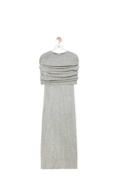 LOEWE Cape tube dress in cashmere Pale Grey