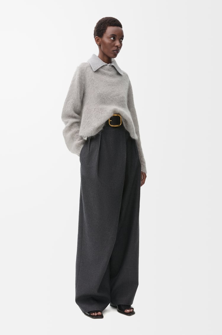 LOEWE Jersey polo en mezcla de mohair Gris