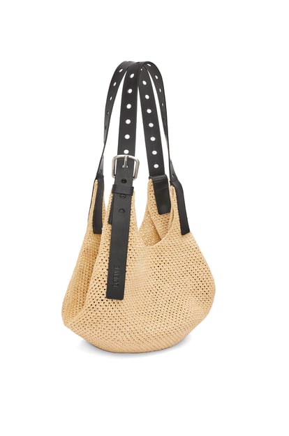 LOEWE Hobo bag in raffia and calfskin Natural/Black plp_rd