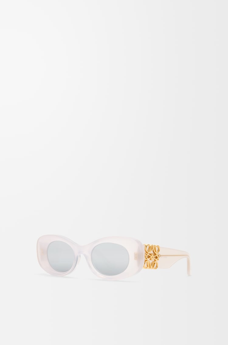 LOEWE 斜面橢圓形 Maxi Anagram 太陽眼鏡 白色