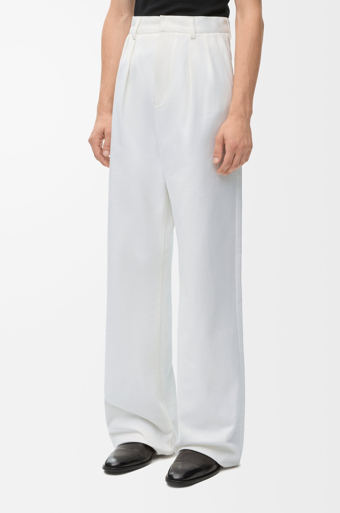 LOEWE Pleated trousers in denim White plp_rd