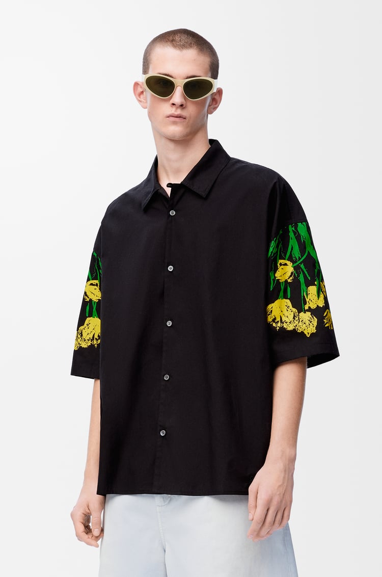LOEWE Camisa de manga corta en algodón Negro