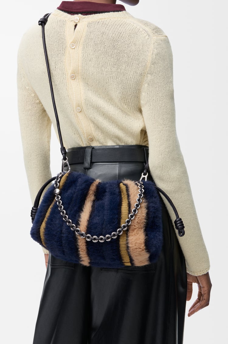 LOEWE Medium Flamenco purse in jacquard knit Multicolor Deep Navy