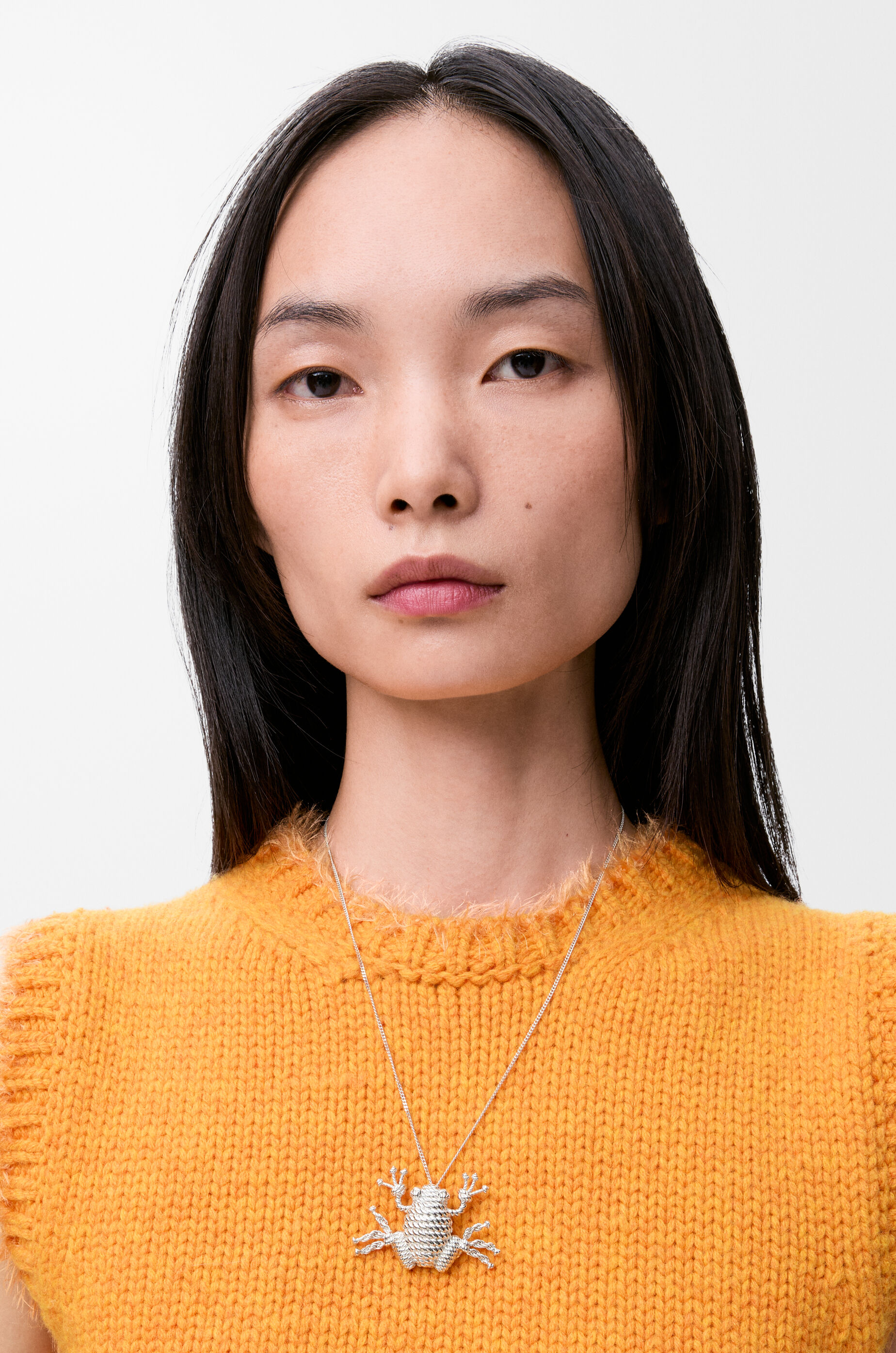 LOEWE ロエベ 鳥 ヒヨコ セラミック×メタル チャーム ペンダントトップ フロッグ ネックレス シルバー - ロエベ 日本 公式サイト