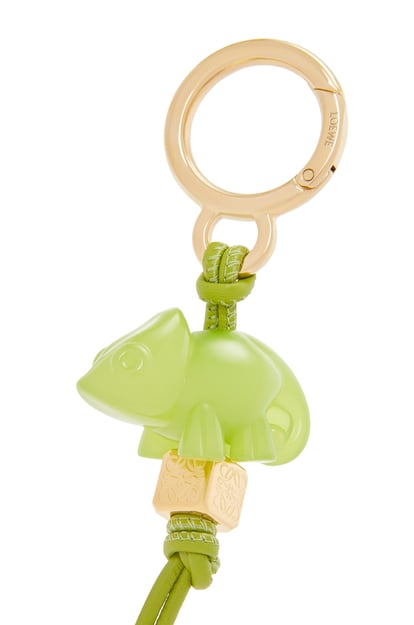 LOEWE Chameleon charm in acetate and classic calfskin Meadow Green plp_rd