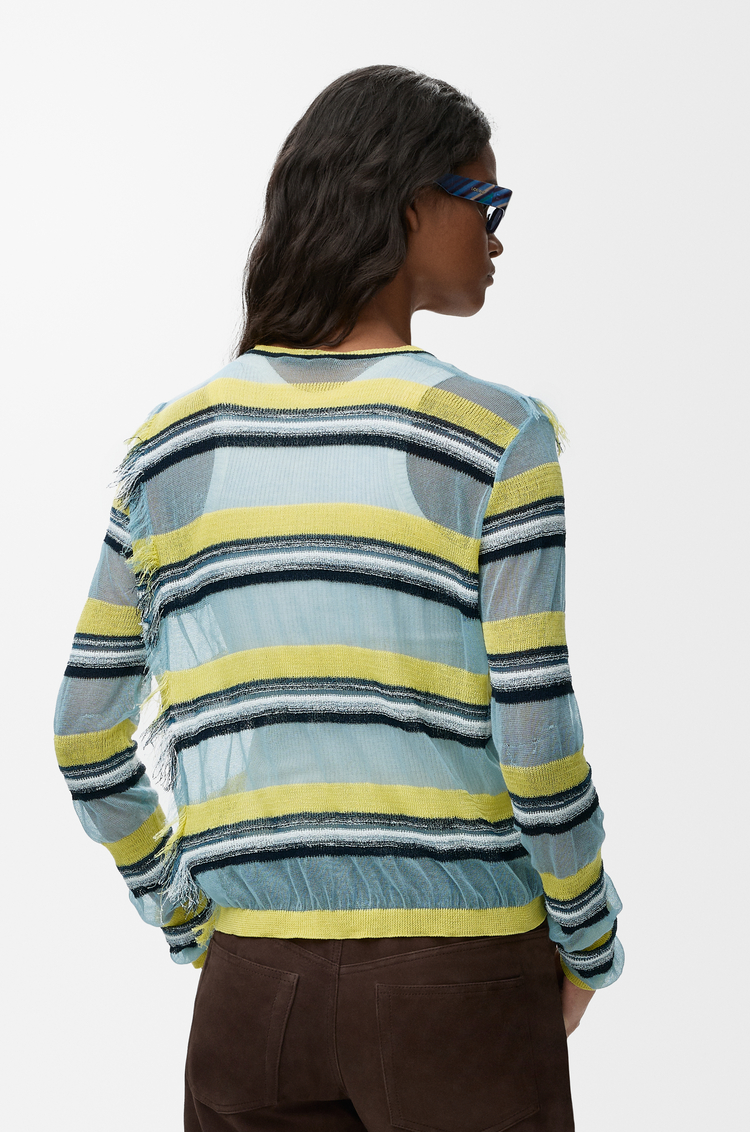 LOEWE カーディガン（レーヨン&コットンブレンド） ブルー/マルチカラー