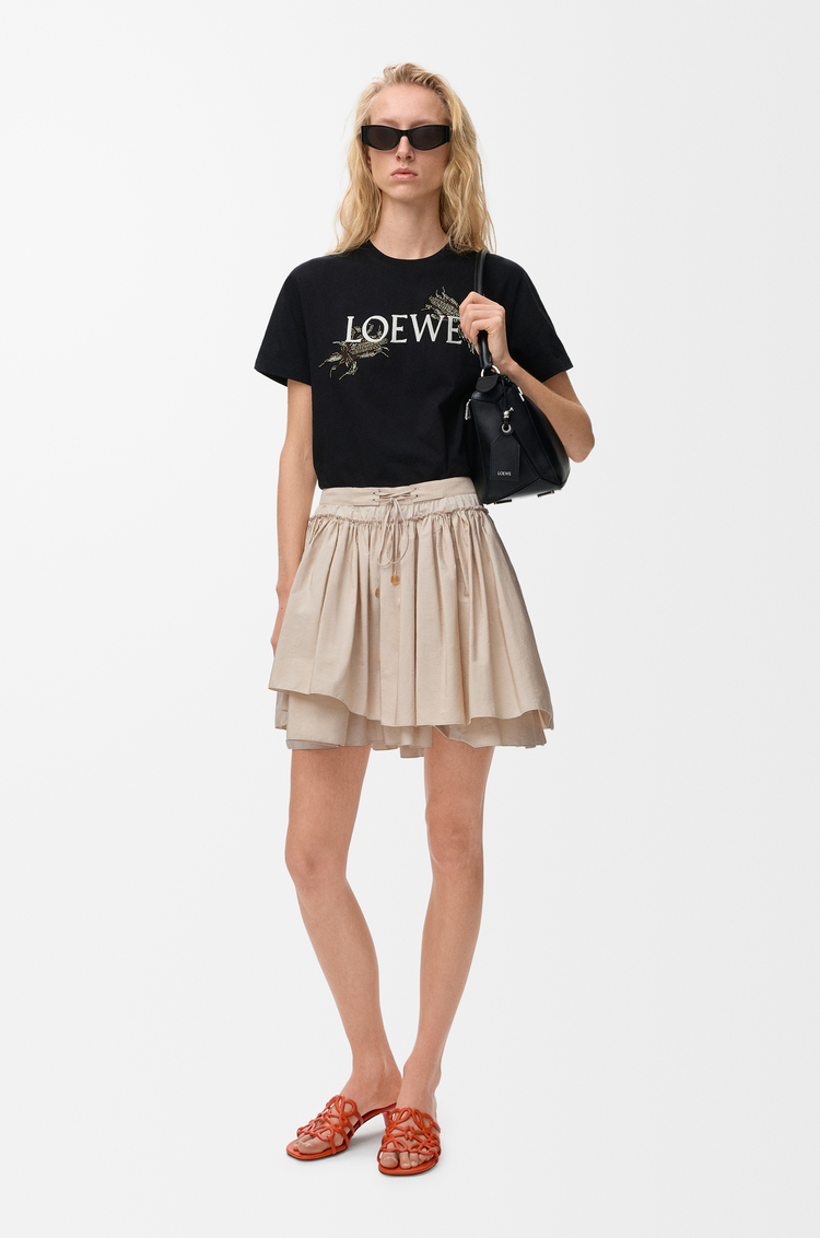 LOEWE Mini Skirt in cotton Light Beige