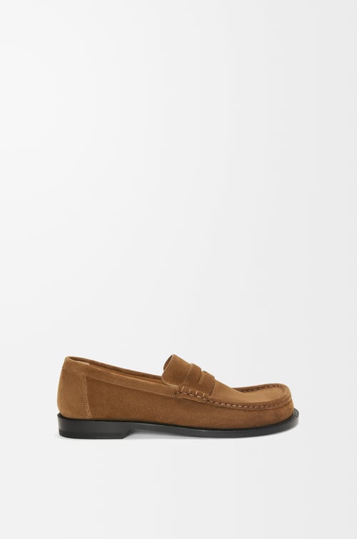 LOEWE Campo loafer in suede calfskin Tabacco plp_rd