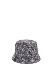 LOEWE Sombrero de pescador reversible en jacquard de anagrama y nailon Azul Marino/Negro