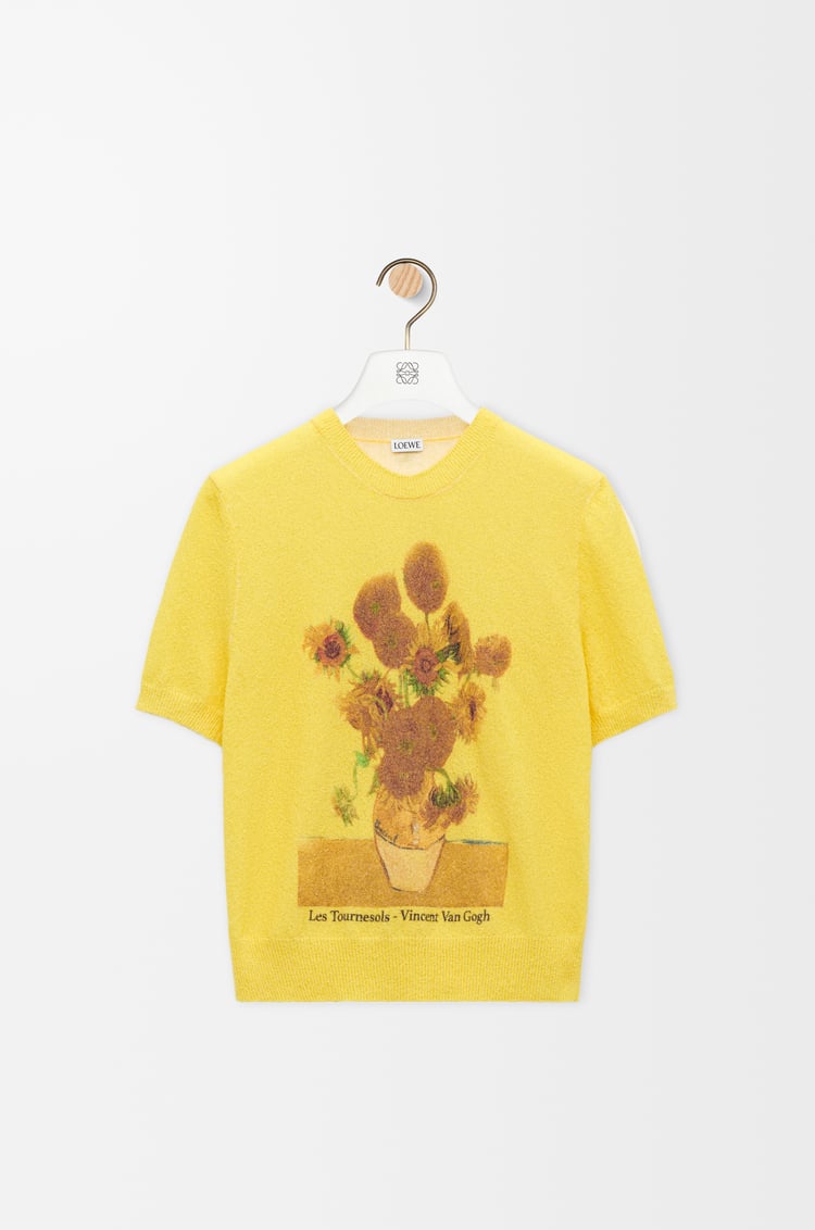 LOEWE 棉質混紡短袖套頭衫 黃色