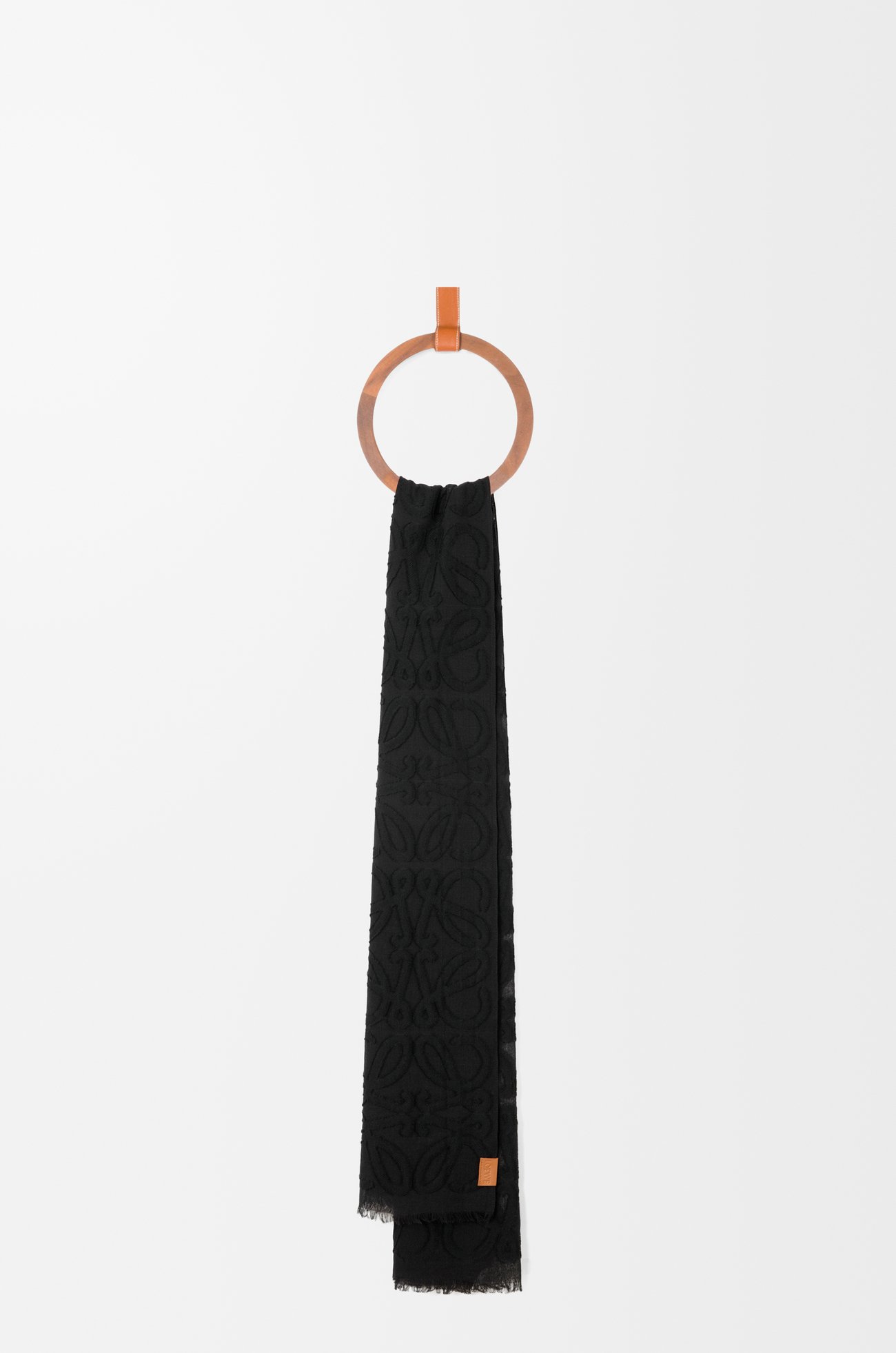 LOEWE Scarf in wool and silk Black
