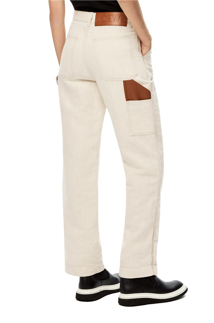 LOEWE Utilitarian trousers in cotton and linen Ecru pdp_rd