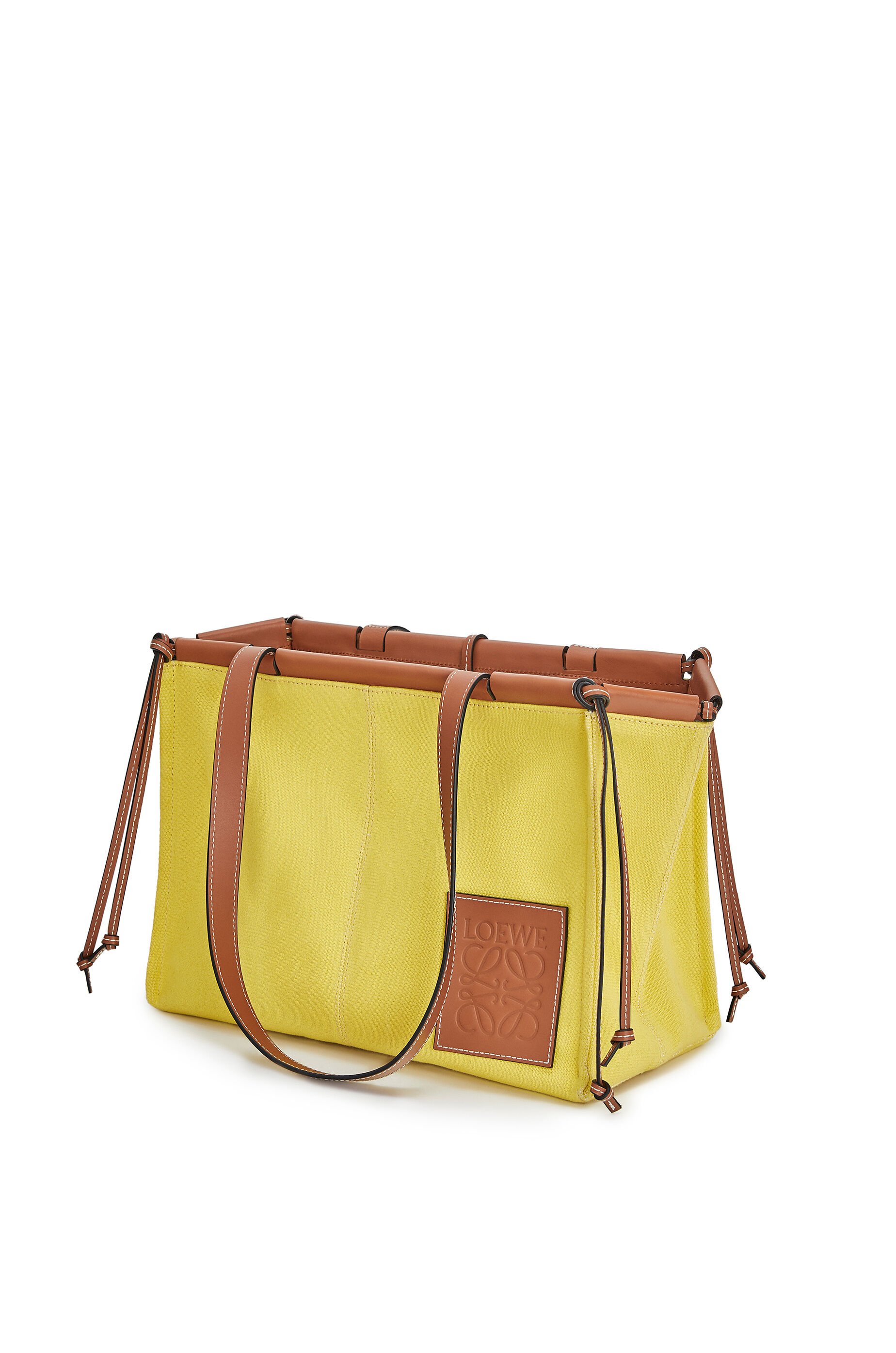 クッショントート スモール（キャンバス＆カーフ） イエロー - LOEWE