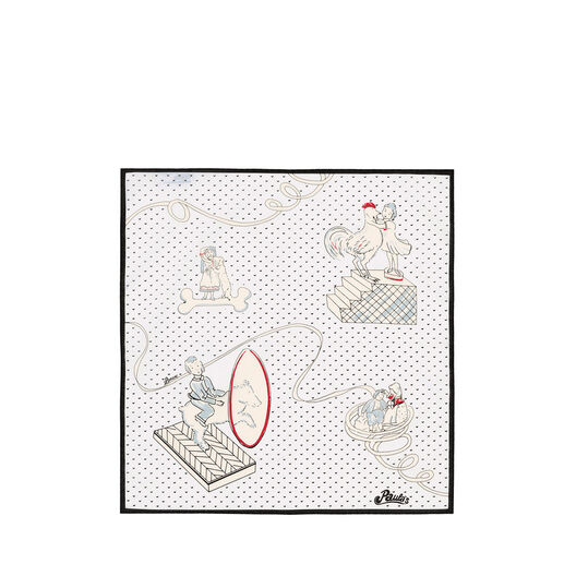 50x50 バンダナ パウラ プリュムティ beige white ロエベ