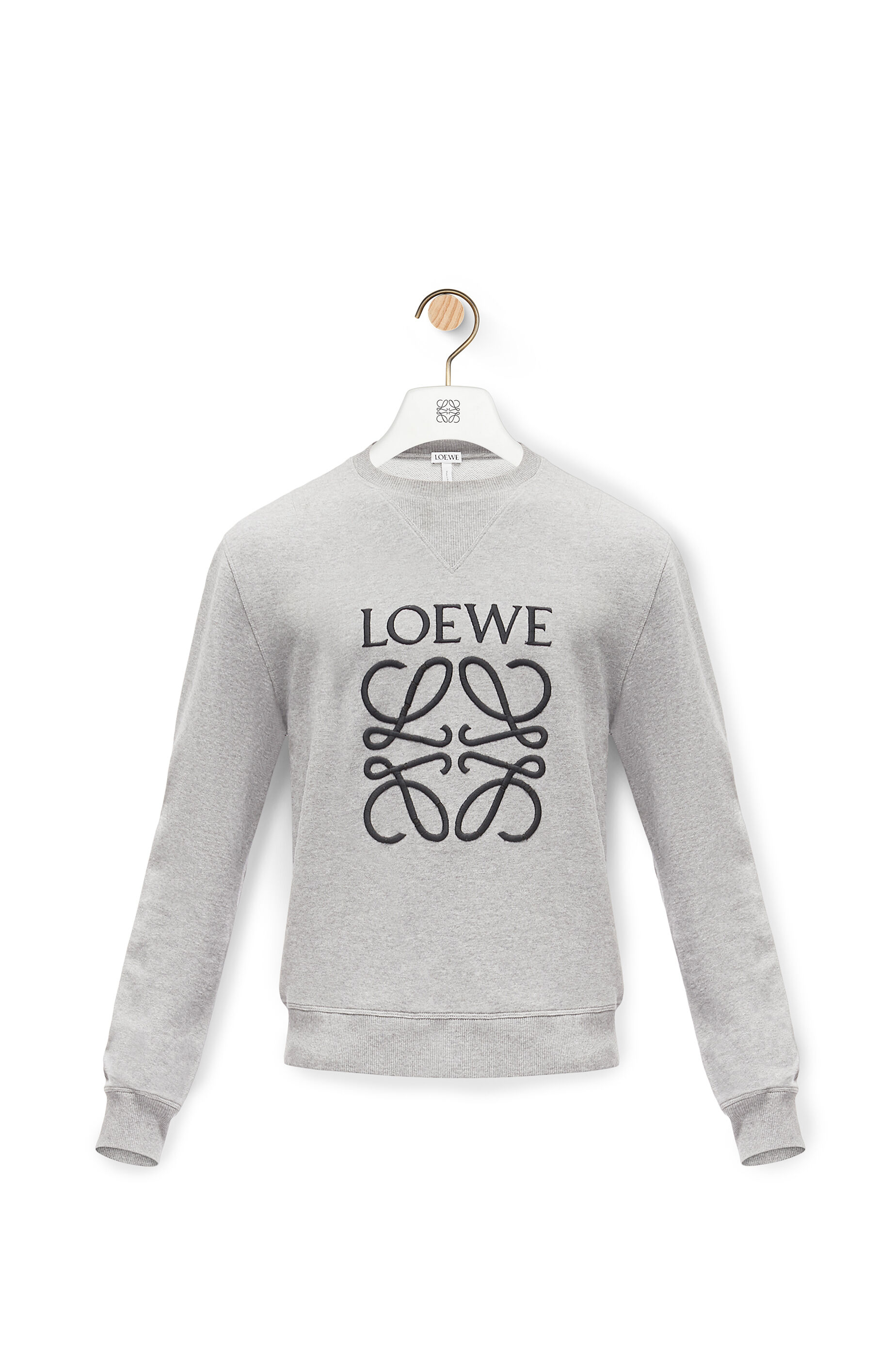 Anagram embroidered sweatshirt in cotton Grey - LOEWE