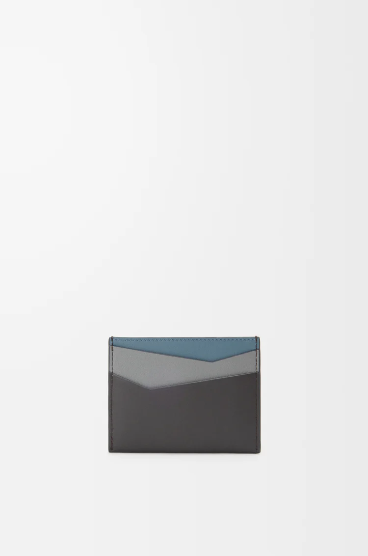 LOEWE 퍼즐 플레인 카드홀더 - 클래식 카프스킨 Asphalt Grey/Storm Blue