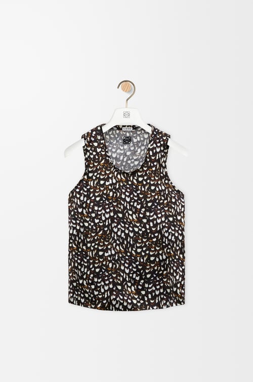 LOEWE Tank top in viscose Brown/White plp_rd
