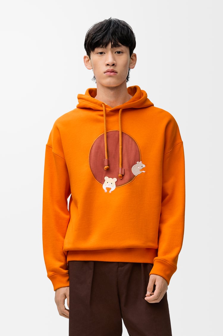 LOEWE Relaxed fit hoodie in cotton Orange