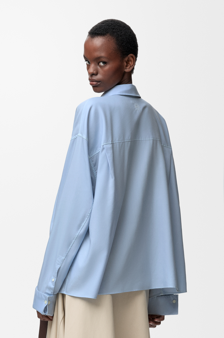 LOEWE Shirt in wool and silk Blue